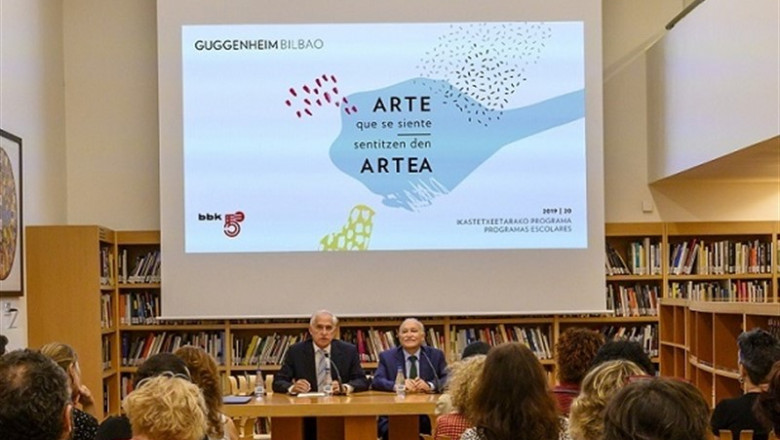 Gorka Martínez,director general de BBK, y Juan Ignacio Vidarte, director general del Museo Guggenheim Bilbao. | MUSEO GUGGENHEIM BILBAO ep gorka martinezdirector general de bbk y juan ignacio vidarte director general del museo