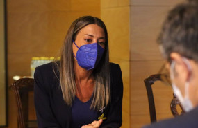 ep la portavoz parlamentaria de junts per catalunya miriam nogueras durante una reunion con el