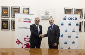 ep el director general de ceca dcha antonio romero y el rector de comillas antonio allende en la