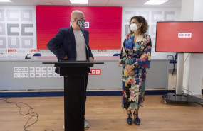 ep la ministra de hacienda maria jesus montero y el secretario general de ccoo unai sordo