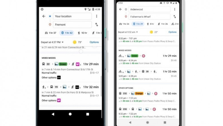 Nuevas opciones de viaje compartido y bicicleta en las indicaciones de transporte público | GOOGLE ep nuevas opciones de viaje compartido y bicicleta en las indicaciones de transporte publico