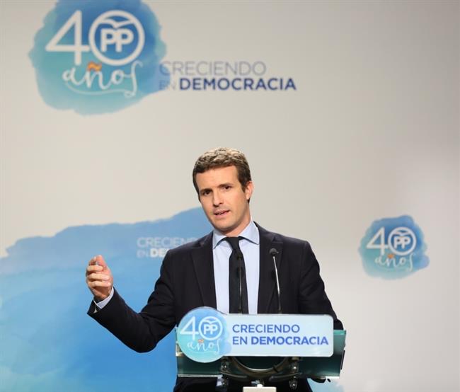Rueda de prensa de Pablo Casado en la sede del PP | EUROPA PRESS ep ruedaprensapablo casadola sedepp 20170926143503