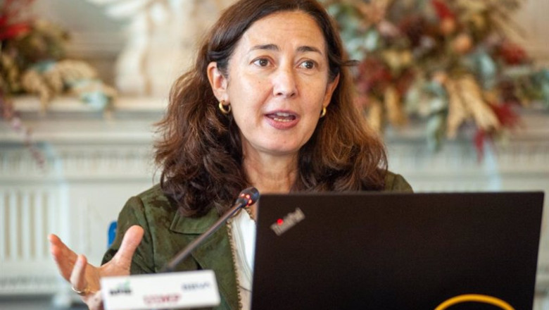 Carina Szpilka, presidenta de la Asociación Española para la Economía Digital (ADigital), durante su intervención en el curso organizado por la APIE en la UIMP de Santander. | APIE ep carina szpilka presidenta de la asociacion espanola para la economia digital adigital durante su