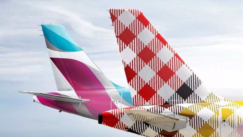 ep colas de aviones de eurowings y volotea ep colas de aviones de eurowings y volotea