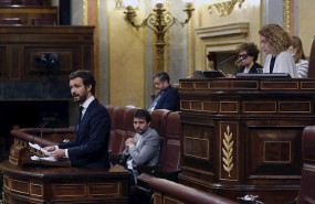 ep el lider del pp pablo casado interviene desde la tribuna durante el pleno del congreso