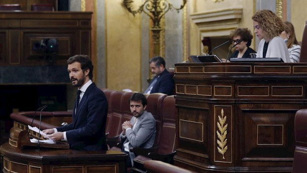 ep el lider del pp pablo casado interviene desde la tribuna durante el pleno del congreso