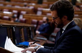 ep el lider del pp pablo casado momentos antes del inicio del pleno del congreso que este jueves que