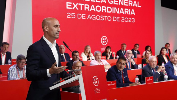 ep el presidente de la real federacion espanola de futbol rfef luis rubiales ofrece una rueda de