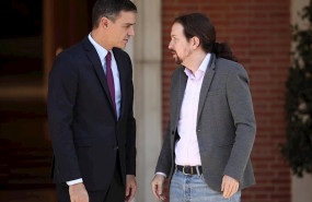 ep el presidente del gobierno pedro sanchez y el lider de podemos pablo iglesias momentos antes de ep el presidente del gobierno pedro sanchez y el lider de podemos pablo iglesias momentos antes de