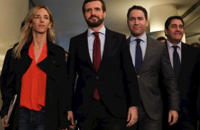ep el presidente del pp pablo casado junto a la portavoz del grupo popular en el congreso cayetana