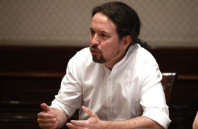 ep el secretario general de podemos pablo iglesias durante su reunion con representantes de las