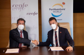 ep francisco arteaga y david garcia han firmado un acuerdo para renfe y portaventura world para los