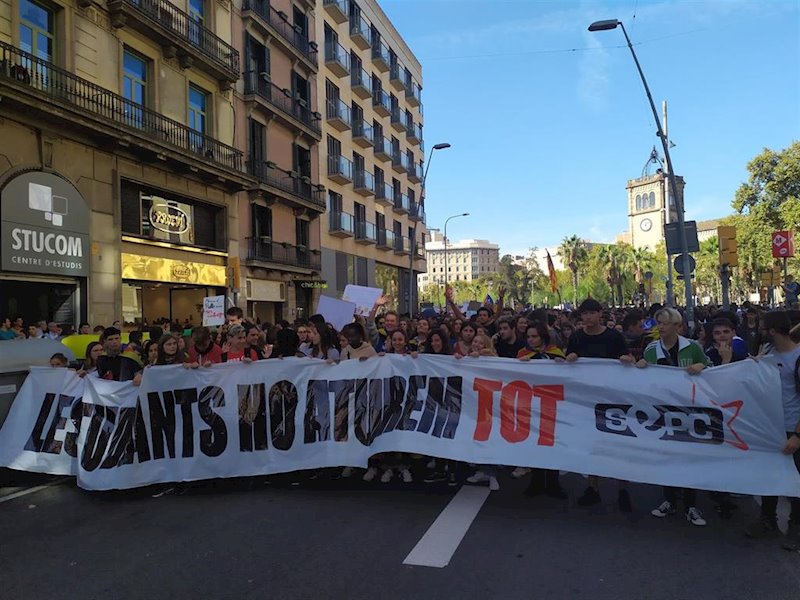 ep manifestacion de estudiantes en barcelona este jueves