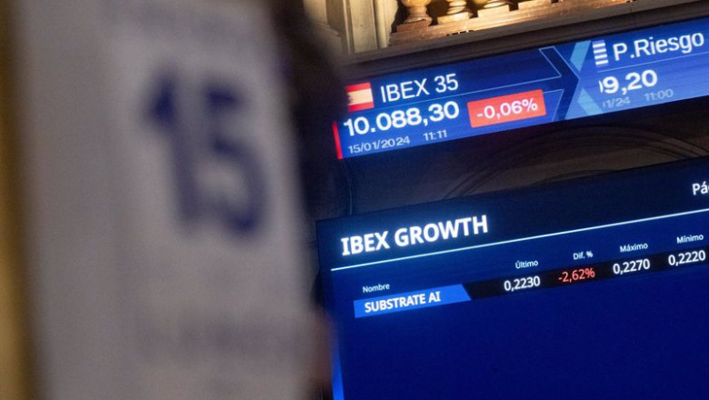 ep un panel del ibex 35 en el palacio de la bolsa de madrid a 15 de enero de 2024 en madrid espana ep un panel del ibex 35 en el palacio de la bolsa de madrid a 15 de enero de 2024 en madrid espana