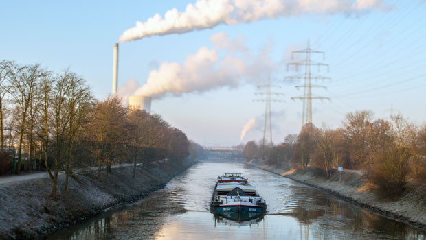 dl germany industry manufacturing production economy producer prices rhine herne canal cargo factory smoke stack pb