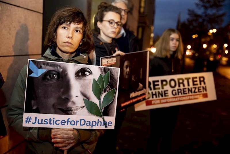 ep acto en recuerdo de la periodista daphne caruana galizia