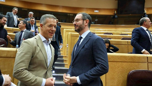 ep el portavoz del partido popular en el senado javier maroto y el portavoz del psoe en la camara
