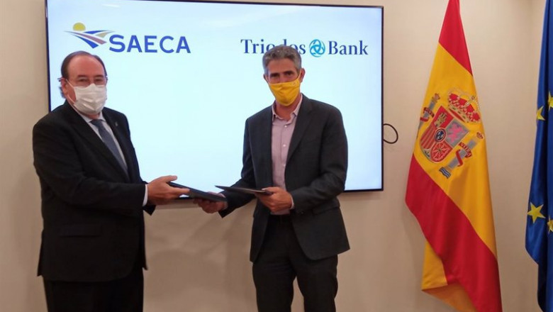 ep el presidente de saeca pablo pombo y el director general de triodos bank mikel garcia prieto