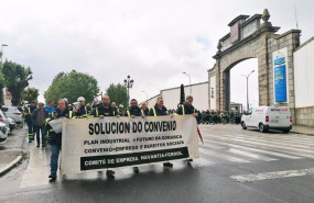 ep los trabajadores de navantia se manifiestan por las calles de ferrol para criticar la actitud del