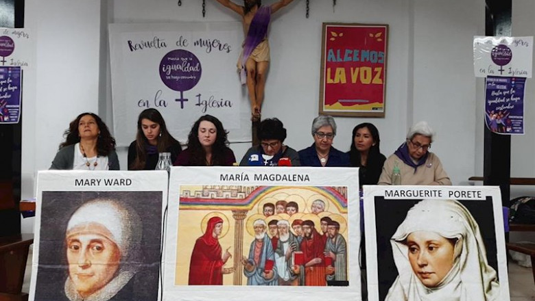 Portavoces de la Revuelta de mujeres en la Iglesia | EUROPA PRESS ep portavoces de la revuelta de mujeres en la iglesia
