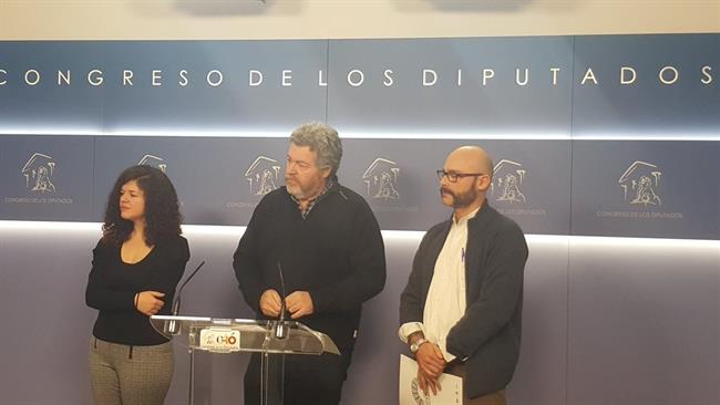 Sofía Castañón, Juantxi López de Uralde y Txema Guijarro en el Congreso | TWITTER ep sofia castanon juantxi lopezuraldetxema guijarrocongreso