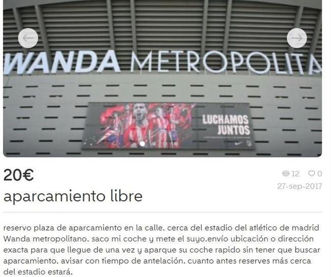 Anuncio de Wallapop ofreciendo un aparcamiento público | EUROPA PRESS ep anunciowallapop ofreciendoaparcamiento publico