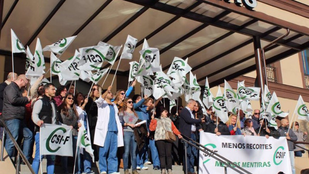 ep archivo   csif malaga durante una protesta en foto de archivo