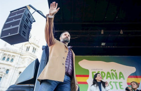 ep el presidente de vox santiago abascal durante la concentracion convocada por la plataforma espana