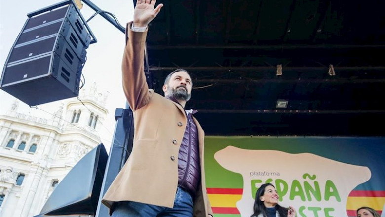 El presidente de Vox, Santiago Abascal. | Ricardo Rubio - Europa Press ep el presidente de vox santiago abascal durante la concentracion convocada por la plataforma espana