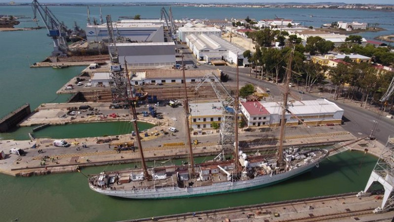 ep elcano en los astilleros de navantia en san fernando
