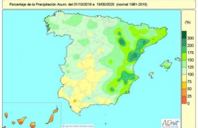ep las lluvias acumuladas en espana en el ano hidroogico hasta el 19 de mayo superan en un 20 el