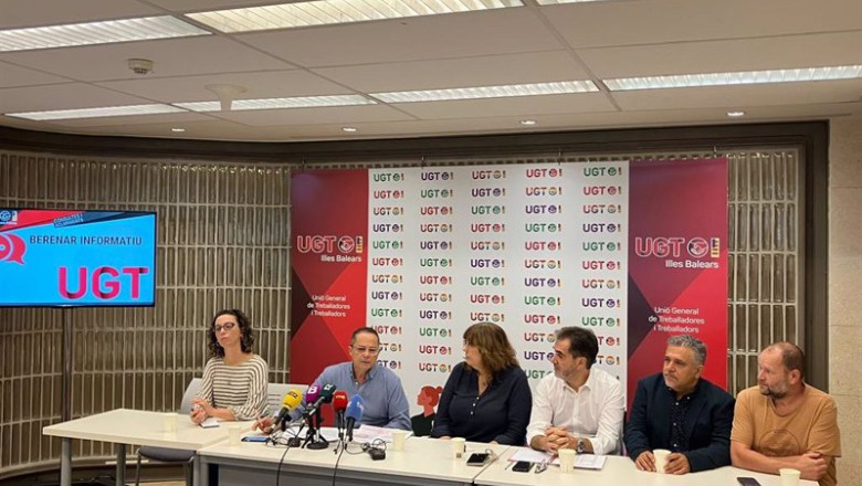 Rueda de prensa de UGT en Palma. | EUROPA PRESS ep rueda de prensa de ugt en palma