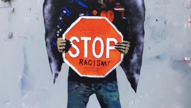 ep tv boy recuerda a george floyd con un grafiti en barcelona y pide que pare el racismo