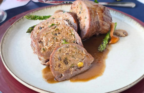 angus relleno de trigueros y setas 