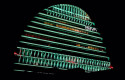 ep archivo   el edificio la vela de bbva iluminado de color verde