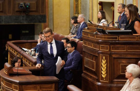 ep el lider del pp y candidato a la presidencia del gobierno alberto nunez feijoo durante la primera