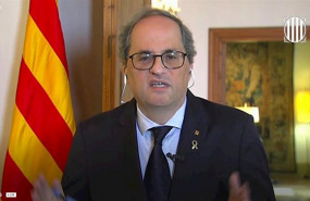 ep el presidente de la generalitat quim torra en rueda de prensa telematica con medios
