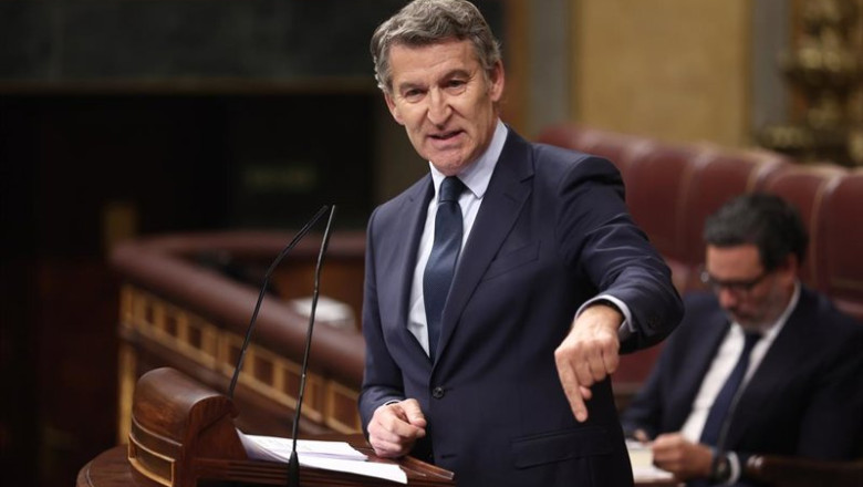 ep el presidente del partido popular alberto nunez feijoo en el pleno del congreso
