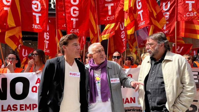 ep el secretario general de la ugt pepe alvarez el secretario general de la ugt de catalunya camil