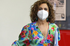 ep la ministra portavoz y ministra de hacienda maria jesus montero a su salida de una rueda de