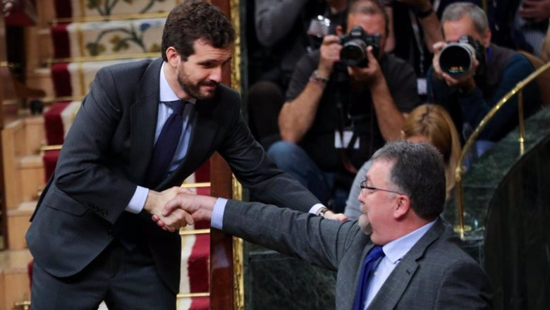 ep archivo el presidente del pp pablo casado da la mano al diputado de foro asturias en el ep archivo el presidente del pp pablo casado da la mano al diputado de foro asturias en el