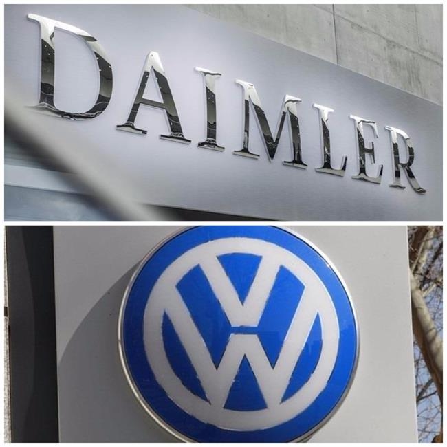Collage logotipos Daimler y Volkswagen | EUROPA PRESS ep collage logotipos daimlervolkswagen