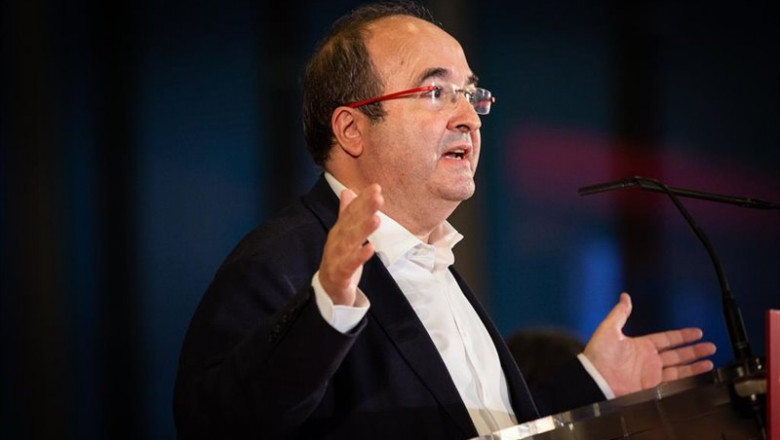 El líder del PSC, Miquel Iceta, interviene en un acto de precampaña de las elecciones generales, en Barcelona | DAVID ZORRAKINO - EUROPA PRESS ep el lider del psc miquel iceta interviene en un acto de precampana de las elecciones generales en