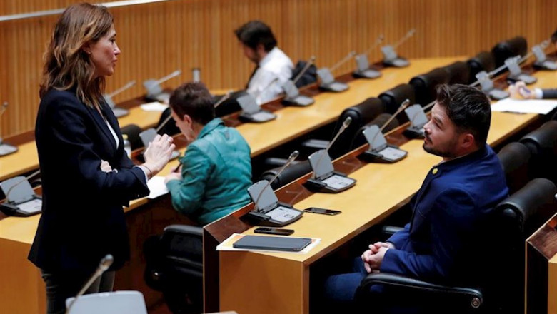 El portavoz de ERC en el Congreso Gabriel Rufián, durante la intervención del ministro de Sanidad, Salvador Illa, en su comparecencia en el Congreso | Pool ep el portavoz de erc en el congreso gabriel rufian durante la intervencion del ministro de sanidad