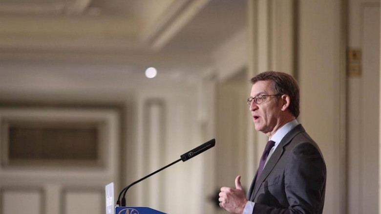 El presidente de la Xunta de Galicia, Alberto Núñez Feijoo, interviene en el Desayuno informativo de Nueva Economía Forum celebrado en Hotel Westin Palace, en Madrid, a 25 de febrero de 2020. | Eduardo Parra - Europa Press ep el presidente de la xunta de galicia alberto nunez feijoo interviene en el desayuno informativo