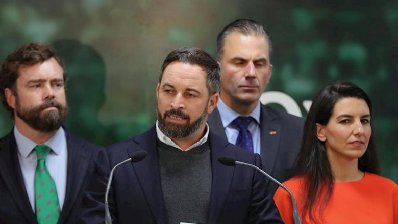 ep el presidente de vox santiago abascal habla en la sede del partido sobre los excelentes