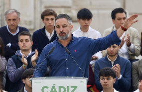 ep el presidente de vox santiago abascal participa en un acto publico a 24 de abril de 2026 en cadiz