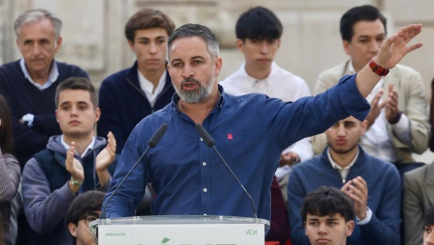 ep el presidente de vox santiago abascal participa en un acto publico a 24 de abril de 2026 en cadiz