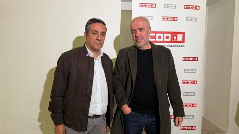 ep el secretario general de ccoo unai sordo y el secretario regional javier ortega