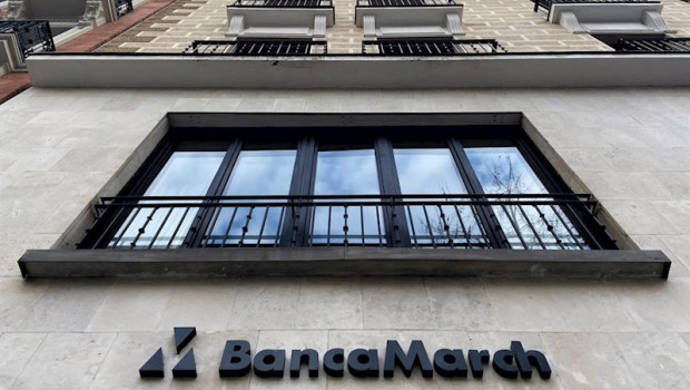 ep fachada exterior de un local de banca march en madrid espana a 13 de febrero de 2020